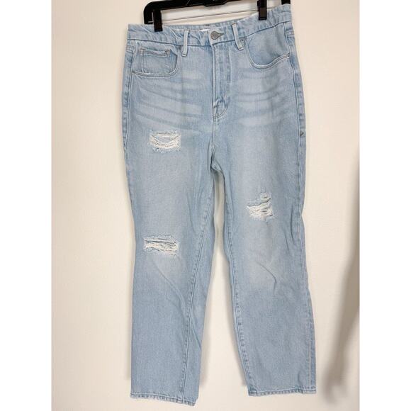 Good American Good Vintage Distressed Crop Jeans 31/12 Light Wash - Picture 2 of 10
